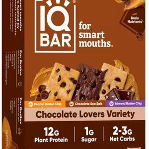 IQBAR, Protein Bar, Chocolate Lovers Variety 12 Bars Pack